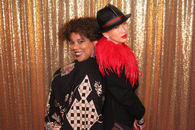 Danielle Belton and her good friend, a woman “raised by Wu-Tang,” Sophia Chang, in the photo booth at Harlem Haberdashery’s Fifth Annual Masquerade Ball on March 3, 2018